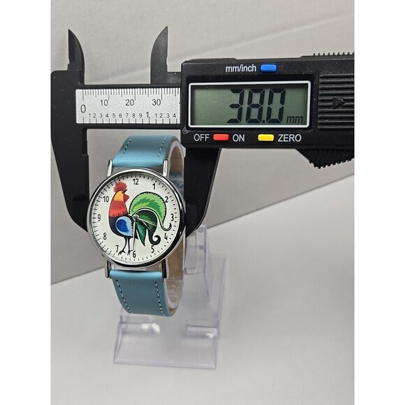Kokofolk Rooster Folk Artisan Quartz Watch Blue Leather Band New Battery Poland - Picture 4 of 11